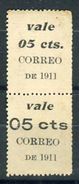 Nicaragua - Timbres Fiscaux ,Paire Avec Inscriptions Différentes Au Verso Se Tenant - Ref T3 - Nicaragua