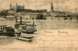 T2/T3 Pozsony, Pressburg, Bratislava;  Vár, Gőzhajó / Castle, Steamship (EK) - Ohne Zuordnung