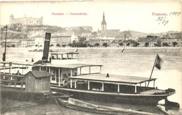 T2/T3 Pozsony, Pressburg, Bratislava;  Dunasor, Vár, Gőzhajó / River, Castle, Steamship (EK) - Ohne Zuordnung