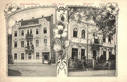** T1/T2 Pöstyén, Piestany; Antal Villa / Franz Josef Strasse 9., Parzeile 6. / Villa. Art Nouveau, Floral - Ohne Zuordnung