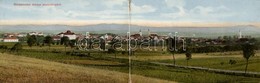 ** T3 Rimaszombat, Rimavská Sobota; Látékép, 2 Lapos Panorámalap, / Town-view, 2-tile Panoramacard (hajtásnál Elvált / B - Ohne Zuordnung