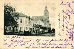 T2/T3 Somorja, Samorin; Kápolna Utca, Polgári Fiú- és Leány Tanoda / Street, Church, School (EK) - Ohne Zuordnung