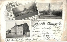 T4 1899 Tótmegyer, Slovensky Meder, Palárikovo; Gróf Károlyi Kastély, Római Katolikus Templom és Iskola  / Castle, Churc - Ohne Zuordnung