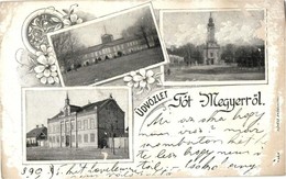 T4 1899 Tótmegyer, Slovensky Meder, Palárikovo; Gróf Károlyi Kastély, Római Katolikus Templom és Iskola  / Castle, Churc - Unclassified