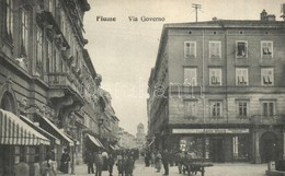 T2 Fiume, Via Governo / Utcakép Weisz Salamon üzletével / Street View With Shops - Ohne Zuordnung