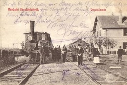 * T2/T3 Bácsföldvár, Backo Gradiste; Vasútállomás Gőzmozdonnyal / Bahnhof / Railway Station With Locomotive  (EK) - Ohne Zuordnung