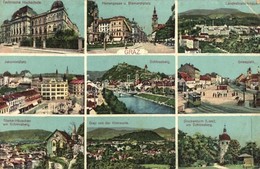 ** T2/T3 Graz, School, Square, Castle Hill, Multi-view Postcard (EK) - Ohne Zuordnung