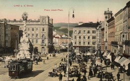 ** T2 Linz A. D. Donau, Franz Josef Platz / Square, Tram, Market, Pharmacy - Ohne Zuordnung