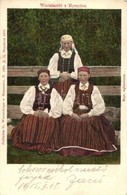 T3 Wiesniaczki Z Myszynca / Villagers From Myszyniec, Polish Folklore + 'K.u.K. Bahnhofkommando In Cholm' Stamp On The B - Non Classificati