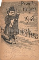 T4 1918 Prosit Neujahr! / WWI K.u.K. Military New Year Greeting Card. Feldpostkarte S: Illing + K.u.K. HGrpKmdo. FM. Fre - Ohne Zuordnung