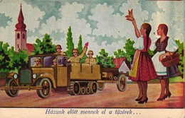 ** T2/T3 Házunk Előtt Mennek El A Tüzérek... / WWII Hungarian Military, Folklore (EK) - Non Classificati