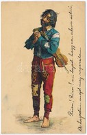 * Cigány Muzsikus. 6 Darabos Litho Művész Képeslap Sorozat. W.K. C. Bp. / Gypsy Musician. 6 Litho Art Postcards From A P - Ohne Zuordnung