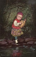 T3/T4 Child With Instrument, Italian Art Postcard, Ultra No. 2113 S: E. Colombo (fa) - Non Classificati