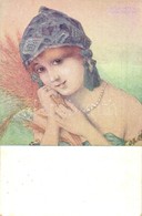 ** T2/T3 La Glaneuse / Lady Art Postcard. S: Raphael Kirchner (EK) - Non Classificati