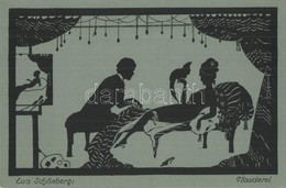 ** T1/T2 Plauderei / Silhouette Art Postcard. Nosnora Verlag W. 30. S: Eva Schönberg - Non Classificati