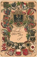 T2/T3 Einigkeit Macht Stark. / German Coat Of Arms. Emb. Litho  (EK) - Ohne Zuordnung