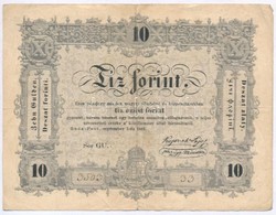 1848. 10Ft 'Kossuth Bankó' Fordított Hátlapi Alapnyomat T:III 
Adamo G111h - Non Classificati