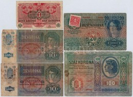 1902-1916. 7db-os Vegyes Magyar Korona Bankjegy Tétel T:III,III-,IV - Non Classificati