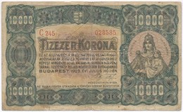 1923. 10.000K Nyomdahely Jelölés Nélkül T:III,III- Fo. 
Adamo K42/2 - Ohne Zuordnung