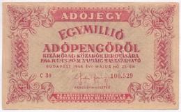 1946. 1.000.000AP Fordított Címer, 'amelyekNEK' T:III Szép Papír - Non Classificati