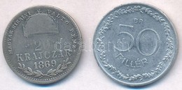 1869KB 20kr Ag 'Magyar Királyi Váltó Pénz' + 1953. 50f Al T:2-3 Ph. - Ohne Zuordnung