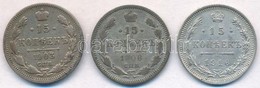 Orosz Birodalom 1903-1916. 15k Ag 'II. Miklós' (3x) T:2-3 Patina
Russian Empire 1903-1916. 15 Kopeks Ag 'Nicholas II' (3 - Ohne Zuordnung