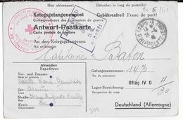 PRISONNIERS DE GUERRE - 1941 - OFLAG IV D - CARTE CORRESPONDANCE Au DEPART De PARIS Avec CACHET CROIX-ROUGE Du XVIII° AR - Croix Rouge