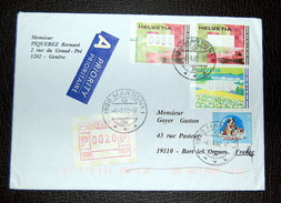 Suisse - Lettre 2002 Avec Timbres D'automate + Lettre ATM 1996 - Timbres D'automates