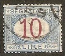 1870 Italia Italy Regno SEGNATASSE 10L. Azzurro E Bruno (14) Usato USED POSTAGE DUE - Taxe