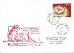 MARCOPHILIE NAVALE LETTRE POLYNESIE FRANCAISE FASM GEORGES LEYGUES PAPEETE GEAOM 2000 /2001 - Storia Postale