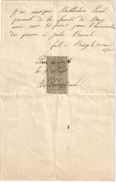 Reçu Manuscrit Sur Papier Libre+ Timbre Quittance 10 C/Paul BERTHELIN/Prévost De La Charité/Inhumation/ BRAY/1900  AEC98 - Non Classés