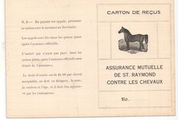 Assurance Mutuelle De Saint Raymond Contre Les Chevaux/ Carton De Reçus/  /Québec/Canada/Vers 1950  BA61 - Canadá