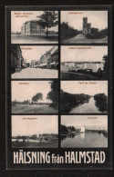 DD2502  SWEDEN MULTIVIEW  HALSNING  FRAN HALMSTAD POSTCARD - Sweden