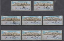 ISRAEL 2008 KLUSSENDORF ATM TEL AVIV YAFO WORLD STAMP CHAMPIONSHIP FULL SET OF 8 STAMPS - Vignettes D'affranchissement (Frama)