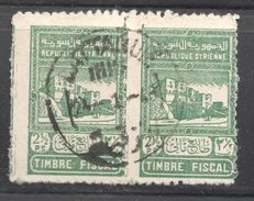 Paire De Timbres Fiscaux De 2½ Piastres  Oblitérés à Lattaquié - Andere & Zonder Classificatie