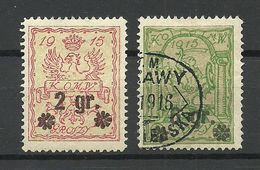 POLEN Poland 1916 City Post Warschau Michel 9 - 10 */o - Used Stamps