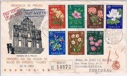 Macau, 22-09-1953, FDC Flores, Used - Used Stamps