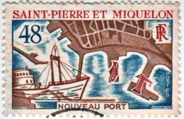 NEW PORT 48f POSTAGE STAMP ST.PIERRE & MIQUELON 1967 USED/GOOD - Gebruikt