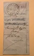 VAGLIA POSTALE RICEVUTA BELFORTE ALL'ISARDO 1920 - Tax On Money Orders