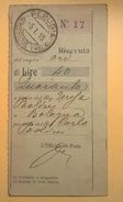 VAGLIA POSTALE RICEVUTA PERUGIA 1913 - Impuestos Por Ordenes De Pago