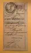 VAGLIA POSTALE RICEVUTA FOGGIA 1910 - Impuestos Por Ordenes De Pago
