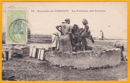 1923 - CP De Djibouti, C. Fr. Des Somalis Vers Paris Puis Buchy - Affrt 10 C Seul - Vue  La Fontaine Des Somalis - Storia Postale