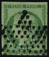Oblitéré N° 2, 15c Vert T.B. Signé Brun - Other & Unclassified