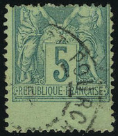 Oblitéré N° 75, 5c Vert Type II, Très Belle Variété De Piquage à Cheval T.B. - Other & Unclassified