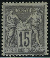 Neuf Avec Charnière N° 77, 15c Gris Type II  T.B. Signé Brun + Certificat Roumet - Other & Unclassified