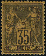 Neuf Avec Charnière N°93. 35c Violet-noir Sur Jaune. T.B. - Other & Unclassified