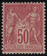 Neuf Avec Charnière N° 98, 50c Rose Type II, Excellent Centrage, T.B. - Other & Unclassified