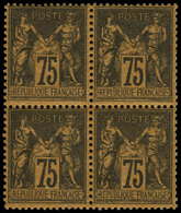 Neuf Sans Charnière N° 99, 75c Violet Sur Orange, Bloc De 4, Superbe - Other & Unclassified