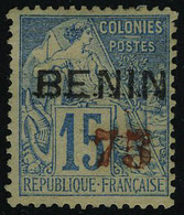 Neuf Avec Charnière N° 16, 75 Sur 15c Bleu T.B. Signé Brun - Other & Unclassified