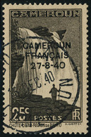 Oblitéré N° 215, 25c Brun Noir, Essai De Surcharge, Càd Douala 16 Dec 40. T.B. Maury N° 173b. - Other & Unclassified